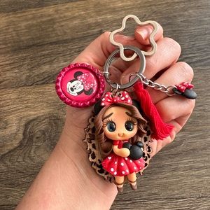 Keychain Mickey Minnie Mouse handmade Disney bag charm cartoon Minnie Key holder
